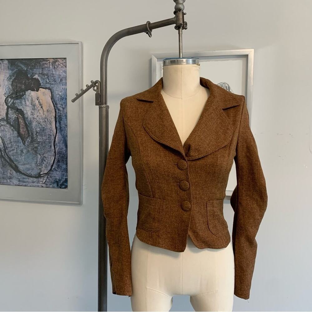 Vintage 90s–2000s Event Jacket – Made in USA – Brown Tailored Blazer – Size S - Picture 2 of 9